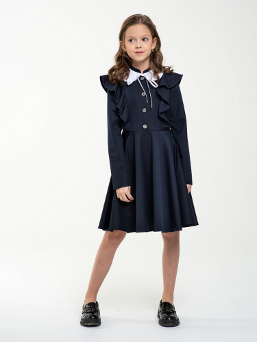Синее школьное платье Mooriposh, модель 0178