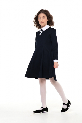 Синее школьное платье Mooriposh, модель 0163