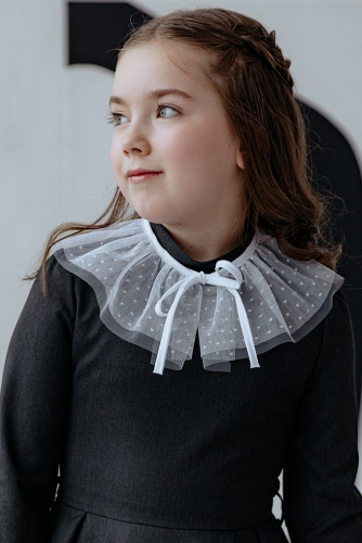 Серое школьное платье Mooriposh, модель 0145/3