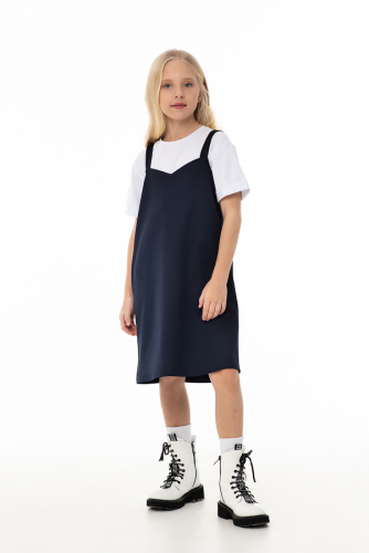 Синий школьный сарафан Mooriposh, модель 0240
