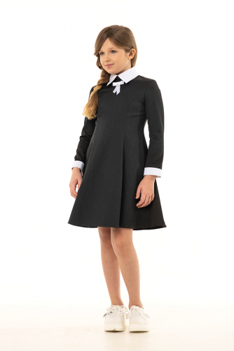 Серое школьное платье Mooriposh, модель 0163