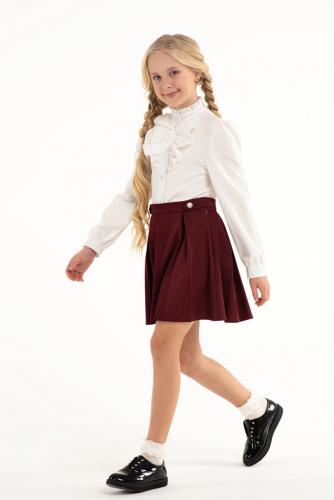 Бордовая школьная юбка Mooriposh, модель 0344