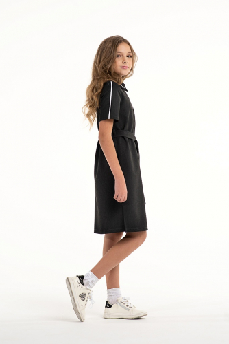 Серое школьное платье Mooriposh, модель 0156