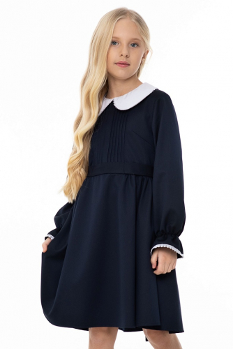 Синее школьное платье Mooriposh, модель 0169
