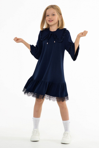 Синее школьное платье Mooriposh, модель 0168
