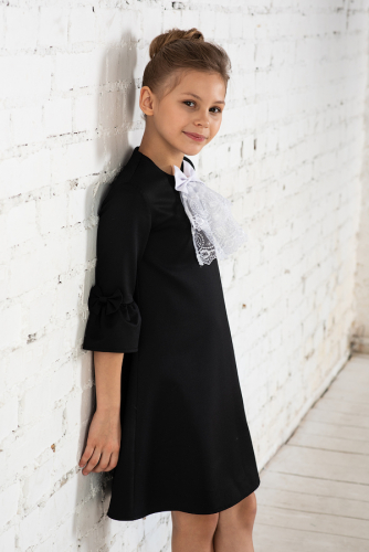 Чёрное школьное платье Mooriposh, модель 0159