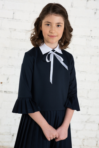Синее школьное платье Mooriposh, модель 0164