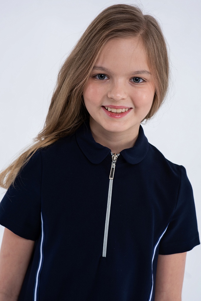 Синее школьное платье Mooriposh, модель 0152