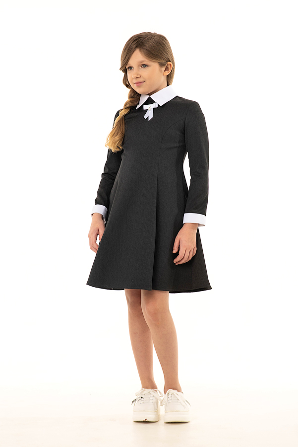 Серое школьное платье Mooriposh, модель 0163