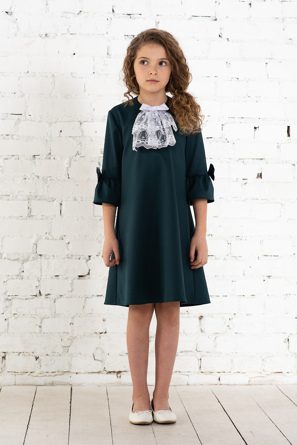 Зелёное школьное платье Mooriposh, модель 0159