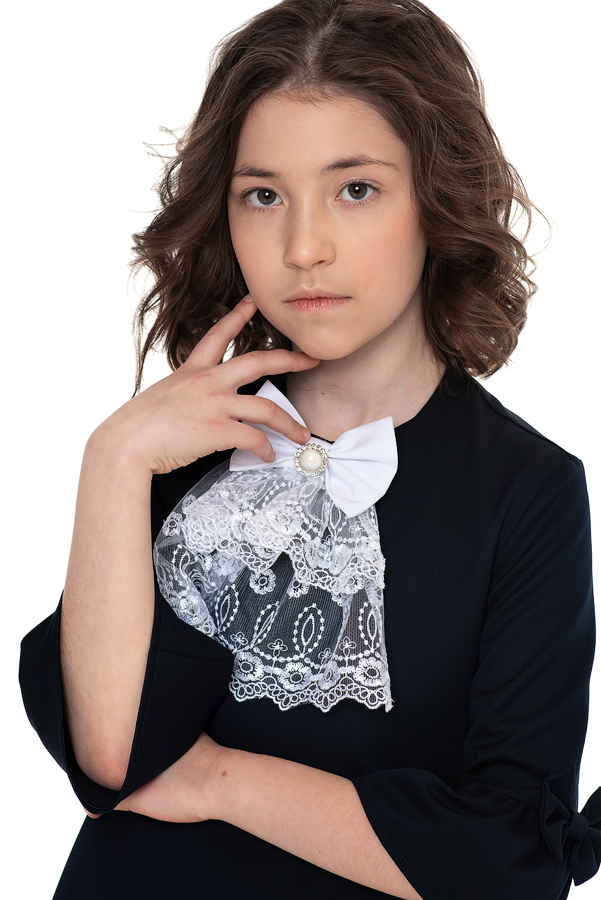 Синее школьное платье Mooriposh, модель 0159