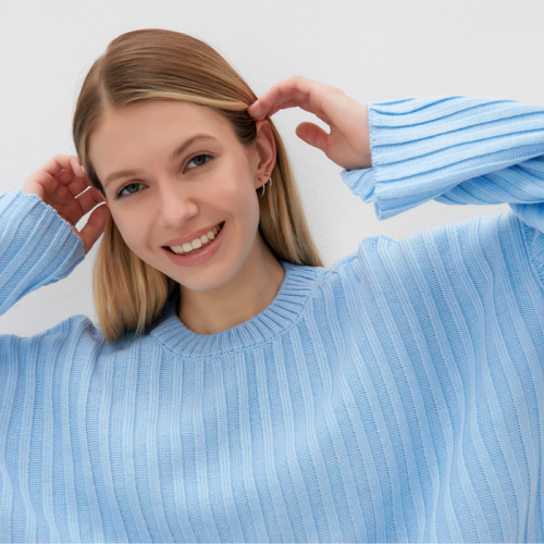 Джемпер вязаный женский MINAKU:Knitwear collection цвет голубой, р-р 46-48
