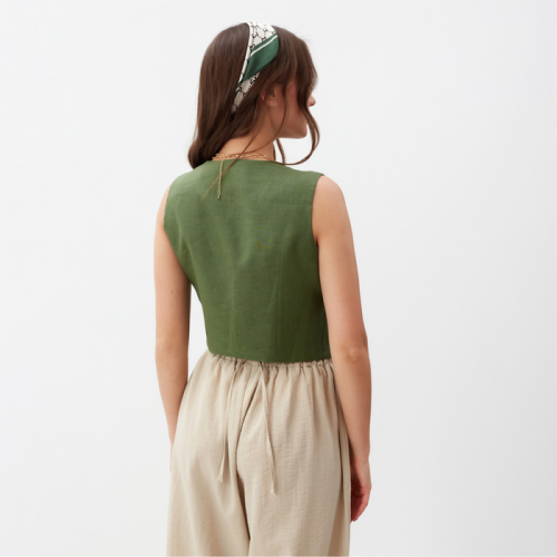 Жилет женский MIST Linen, р. 42, зеленый