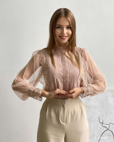 Блузка «Сидни» (пудровый)