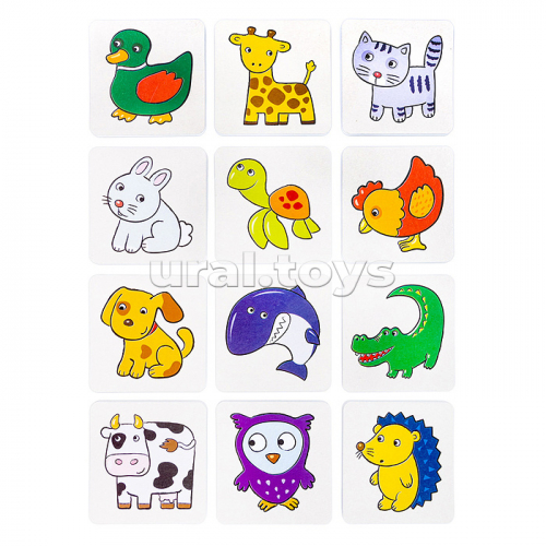 Лото для малышей Зверята  (4 карточки, 24 фишки) Baby Toys