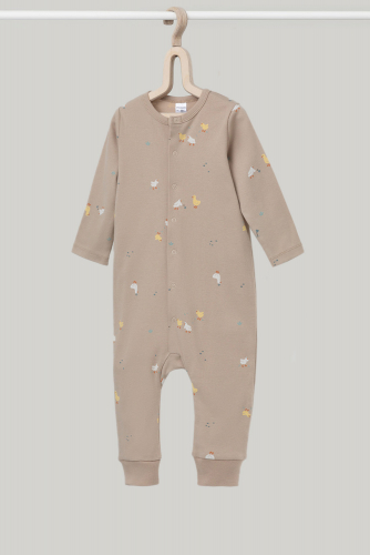 Crockid Комбинезон К 6535 тем.бежевый, веселые гуси Crockid