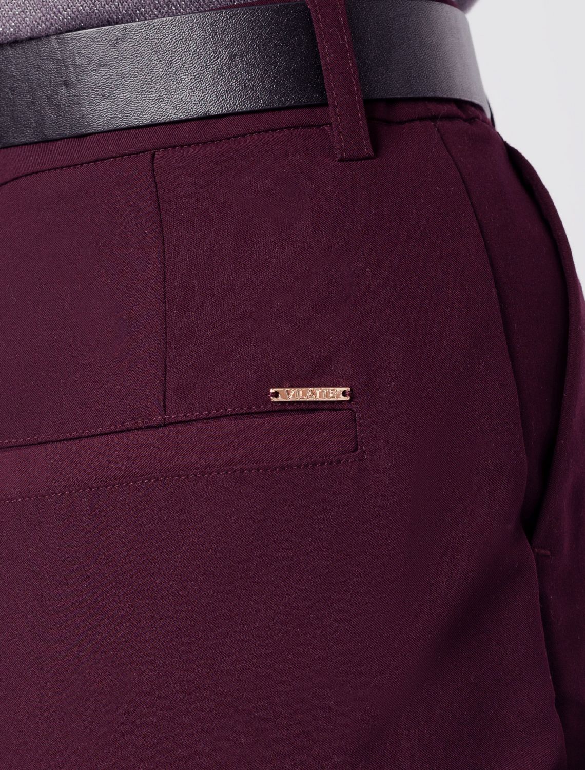 Ст.цена 2350р Брюки-дудочки из уплотненной поливискозы D24.523 бургунди