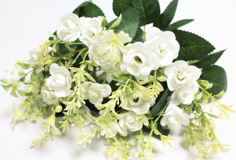 Б12031 Б/С Букет мелкая розочка 21голова 7веток с доб.34см(10микс)