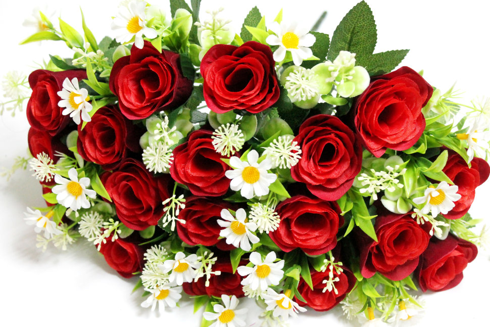 Б12018 Б/С Букет бархат 18 больших гол.с ромашкой