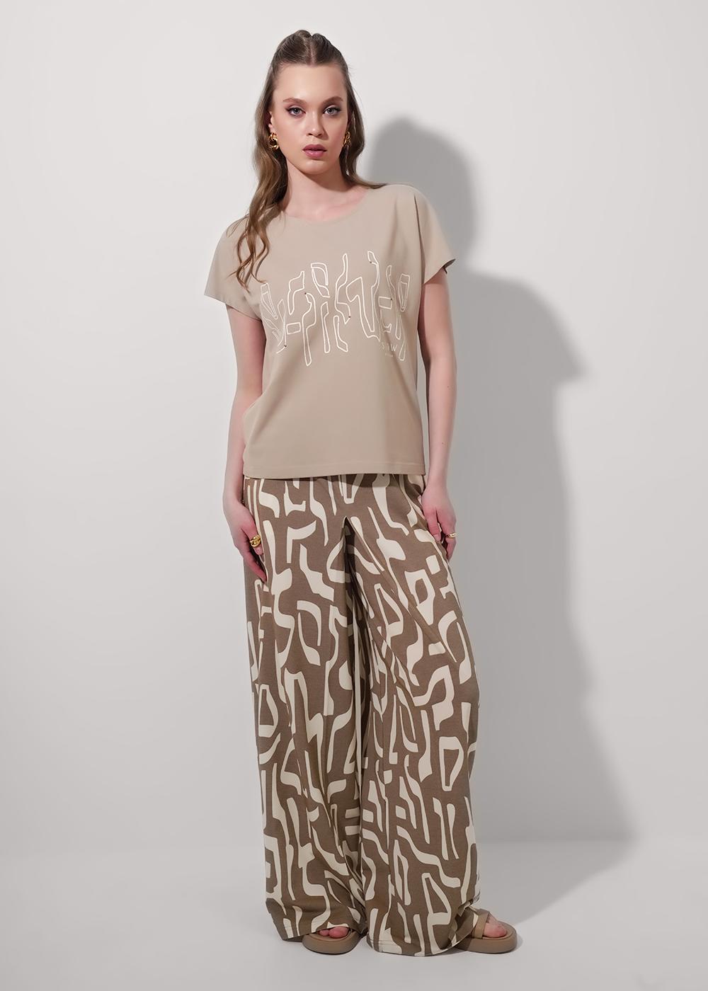 CLE 256849/172ззн Брюки женские 256849/172ззн св.коричневый/молочный