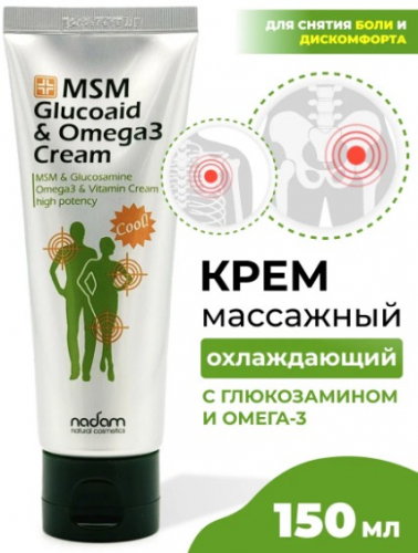 NADAM BAEKNYEONCHO OMEGA 3 GLUCOSAMINE Крем с глюкозамином и омегой-3 от болей в мышцах и суставах 165 мл