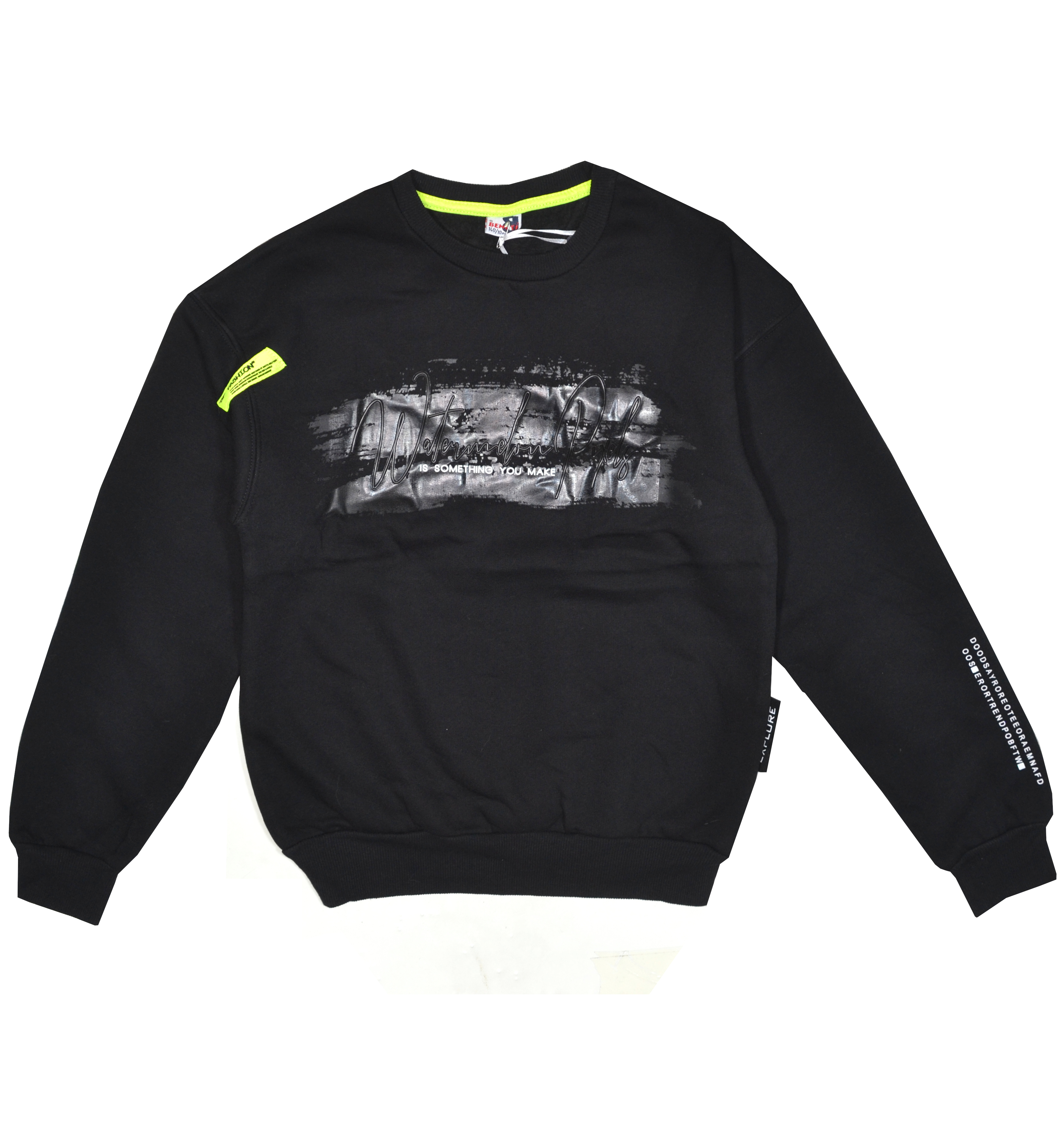 Толстовка Beneti 3029 Черный/Салатовый Начес