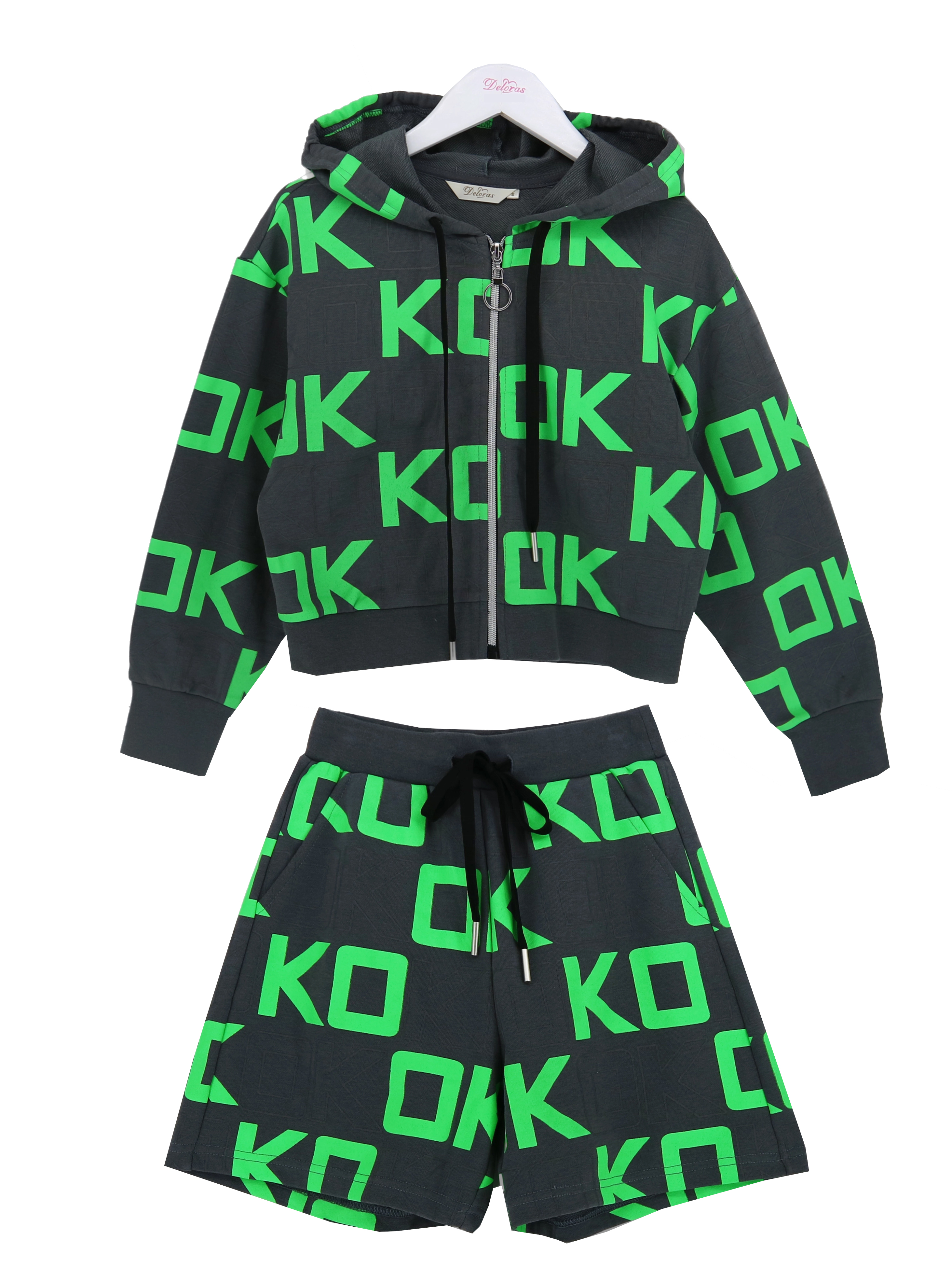 Костюм Deloras 21779-21780 Серый с принтом