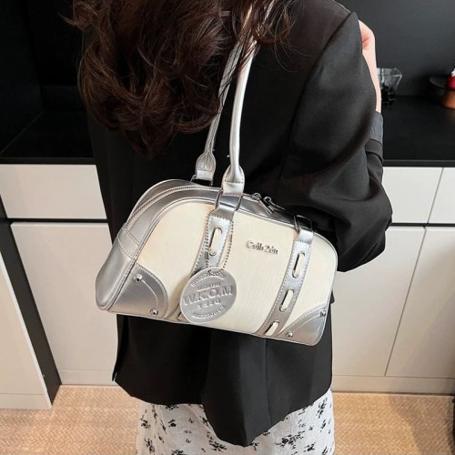 Женская кожаная сумка 1777 WHITE SILVER