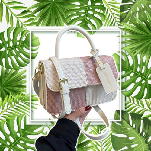 Женская кожаная сумка 3697 IVORY PINK