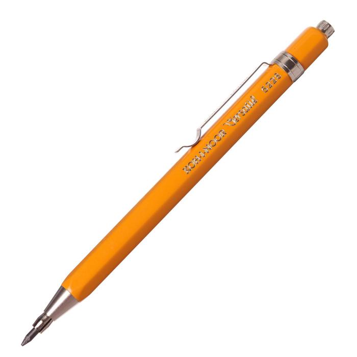 Карандаш цанговый Koh-I-Noor VERSATIL 5228, короткий, жёлтый, металл/пластик, с клипом, 2.0 мм