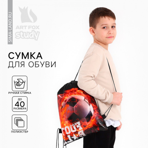 Мешок для обуви «Футбол» полиэстер, размер 41×30 см