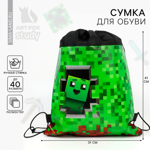 Мешок для обуви «Гейм» полиэстер, размер 41×30 см