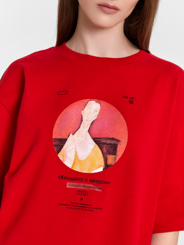 Футболка женская красная с принтом из коллекции art u wear (mark formelle & national art museum)