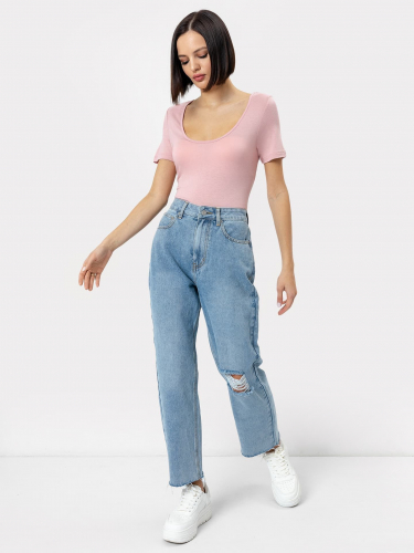 Футболка женская regular fit в дымчато-розовом цвете