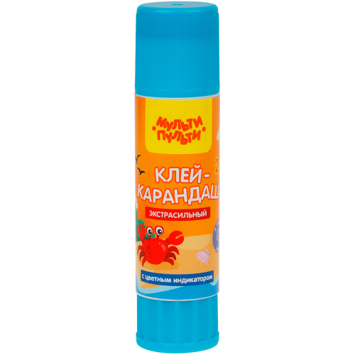 Клей карандаш Мульти-Пульти, Енот на Кубе 21г, с синим индикатором, 355469 в Нижнем Новгороде