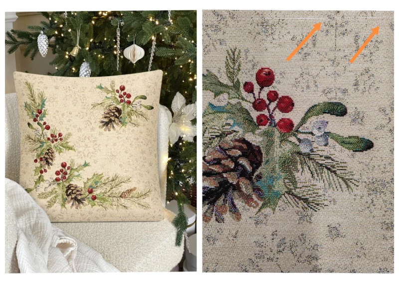 Outlet Еловый венок Снежинки уголок Наволочка 45х45 см 2518615 золото