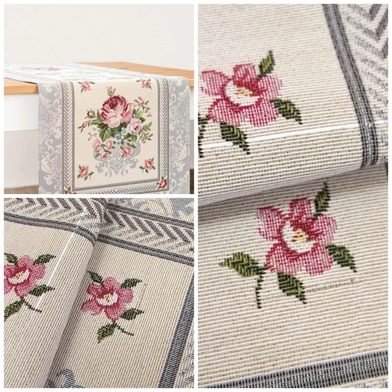 Outlet Розы Дамаск цветы Салфетка 44х140 см 2311627