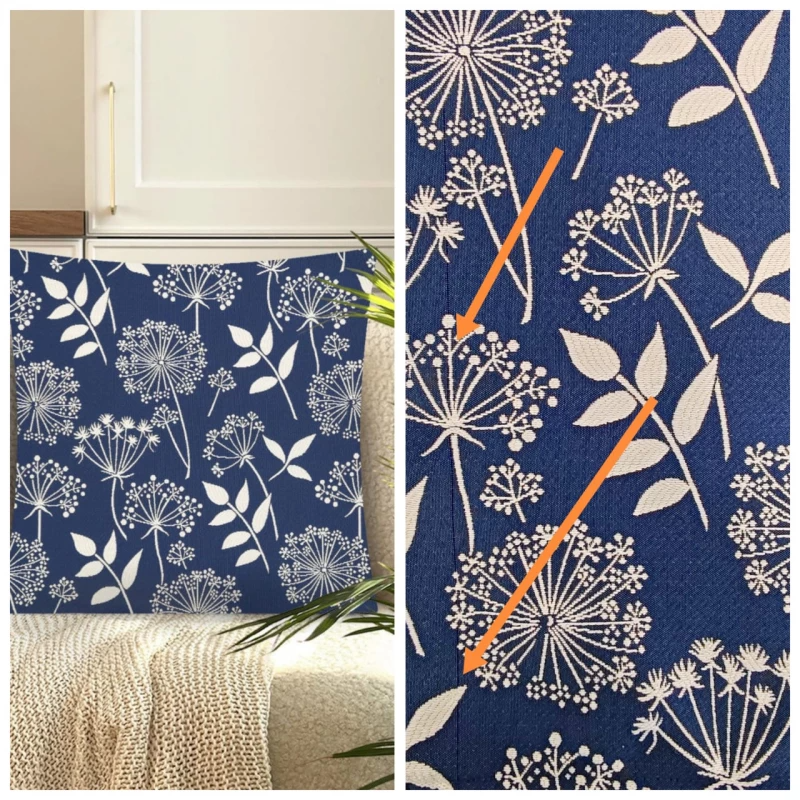 Outlet Травинки Синий Наволочка 45х45 см односторонняя 2518236