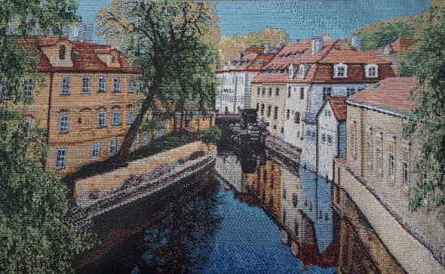Прага Водяная мельница Картина 31х20 см 2500386 Коричневая рама