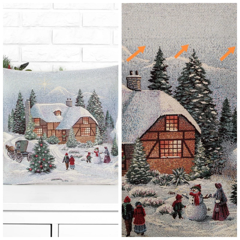 Outlet Новогодний вечер голубой фон Карета Наволочка 45х45 см 2518713