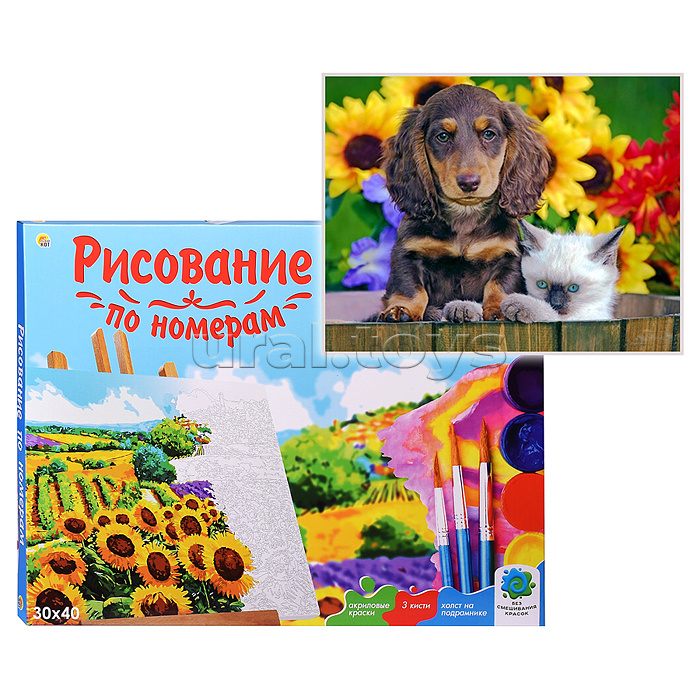 Холст с красками 30х40 по номерам