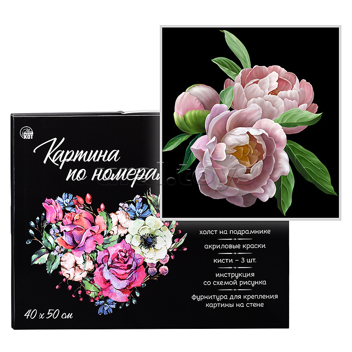 Холст с красками 40х50 см по номерам