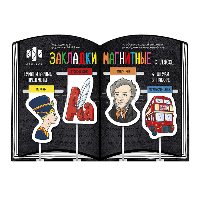 Набор закладок-ляссе магнитных для книг