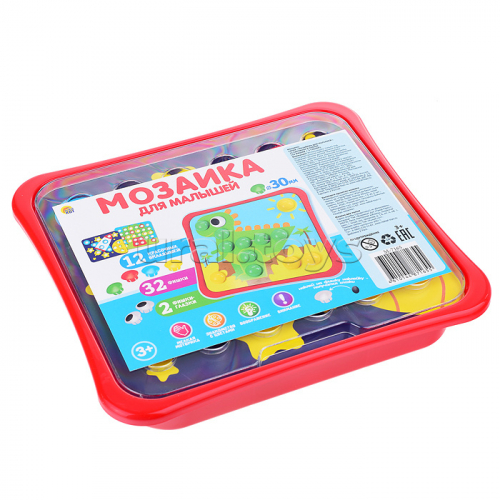 Мозаика 12 картинок в плёнке (32 фишки + 2 глазок) 