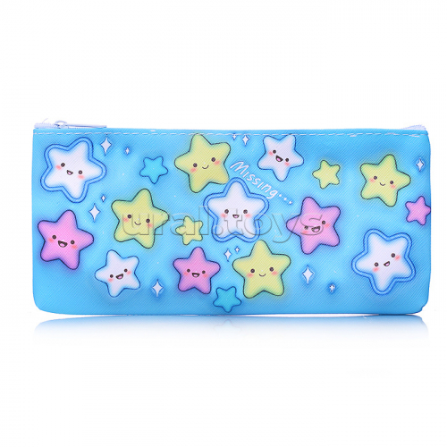 Пенал-косметичка Stars, 19.5х9х2.5 см, на молнии, полиуретан, ассорти 4 дизайна, ОПП-упаковка