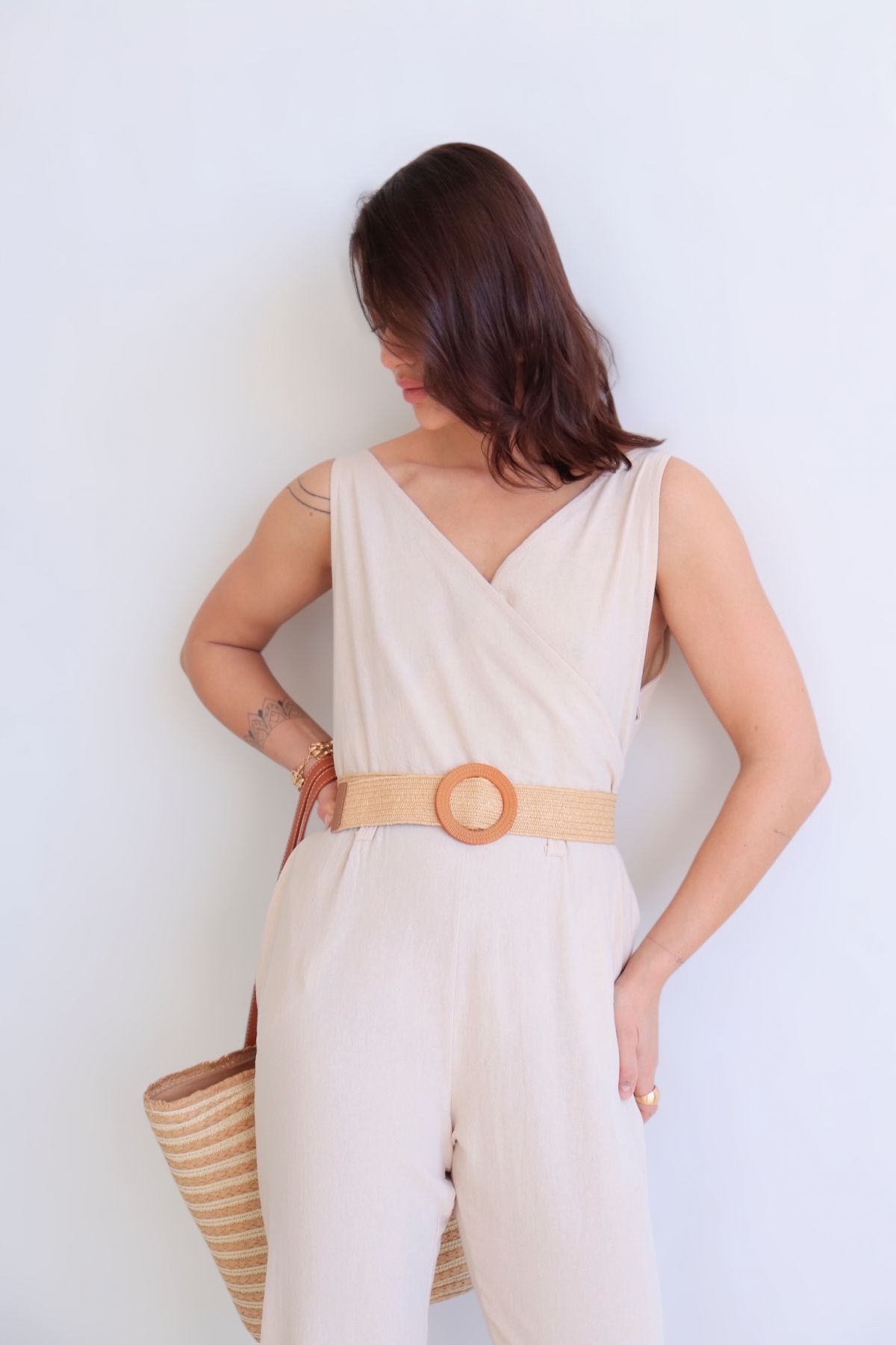 16238 Комбинезон хлопковый кремовый (остаток: 42, 48)