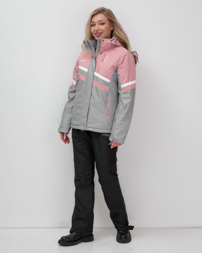 Горнолыжный костюм женский зимний серого цвета 02808Sr