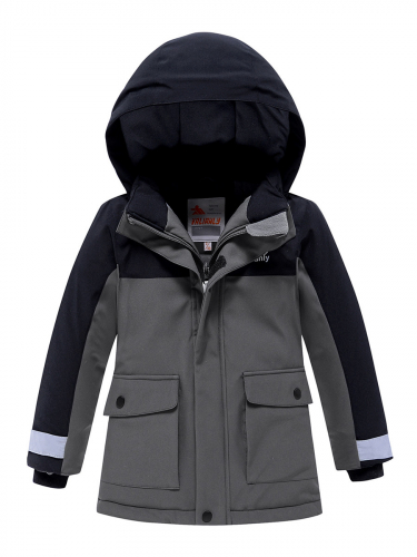 Горнолыжный костюм Valianly детский для мальчика серого цвета 9201Sr