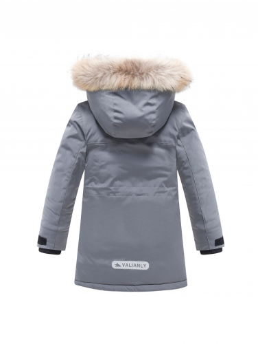 Парка зимняя подростковая для мальчика серого цвета 9331Sr