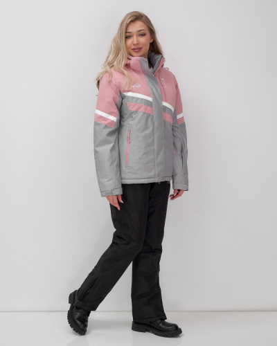 Горнолыжный костюм женский зимний серого цвета 02808Sr